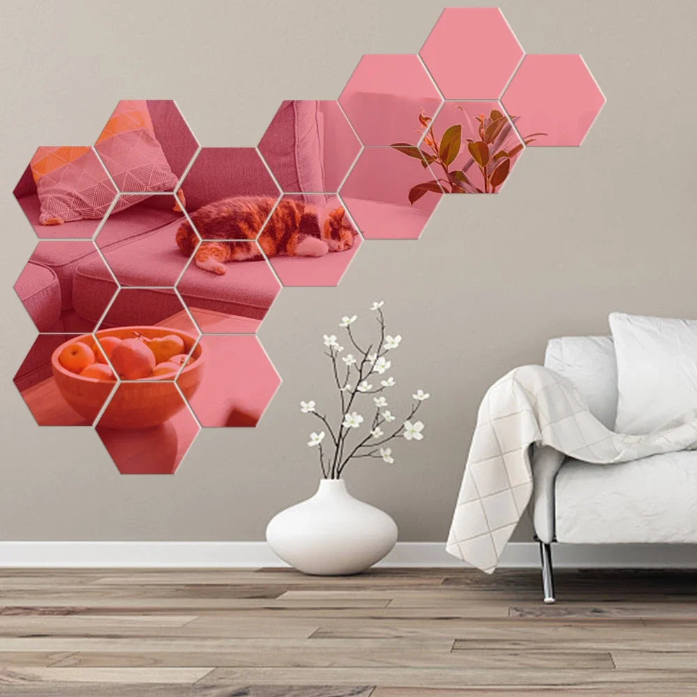 Espelho Hexagonal 12 peças