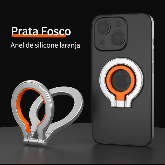 Suporte Magnético com rotação de 360° ajustável para celulares.